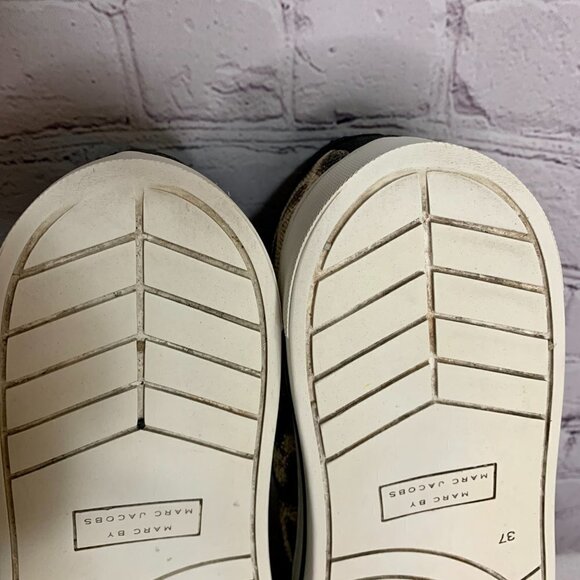 MARC By Marc Jacobs Animal-Print Leather Sneakers Size 7 - Picture 13 of 16